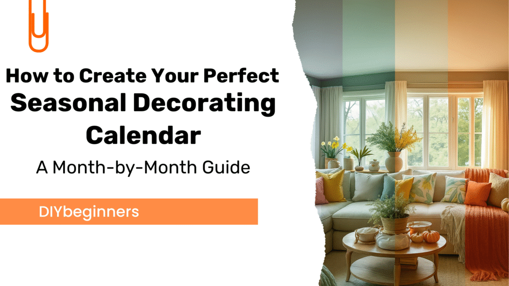 Seasonal home décor arranged on a table, featuring flowers, candles, and accessories for different months of the year