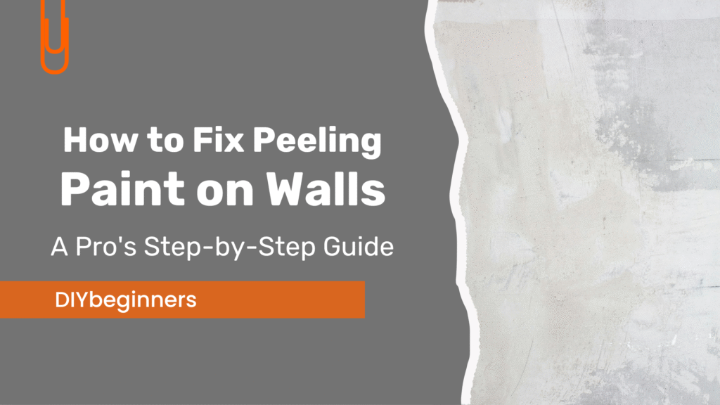 Close-up of a wall with peeling paint being scraped off before repainting