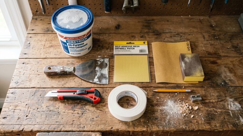 Tools needed to patch a hole in drywall