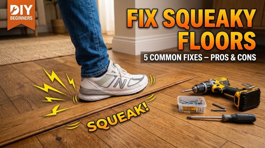 how to fix squeaky floors DIY guide thumbnail